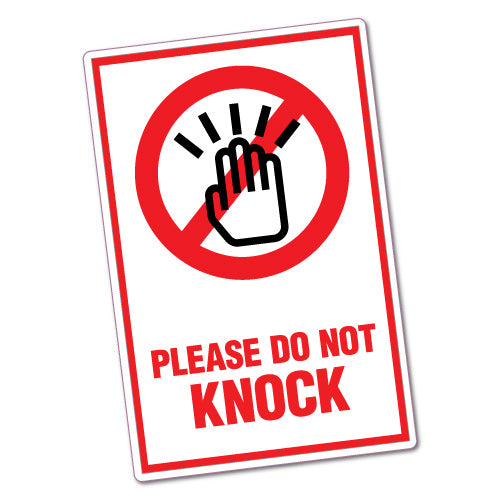 Warning Please Do Not Knock Sticker