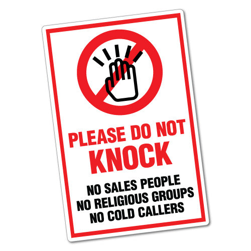 Warning Please Do Not Knock Sticker