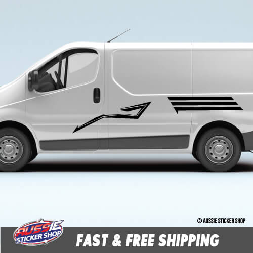4X Van Caravan Stripes Sticker