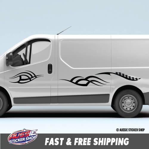 6X Van Caravan Stripes Sticker