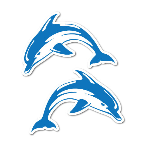 2X Dolphins Laptop Sticker