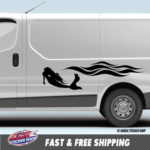 4X Van Caravan Mermaid Sticker