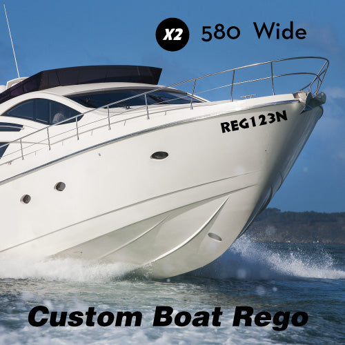 2X Custom Font Boat Registration Sticker