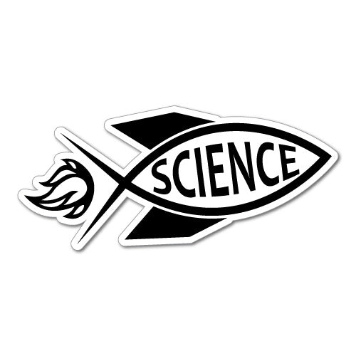 Rocket Jesus Fish Science Sticker