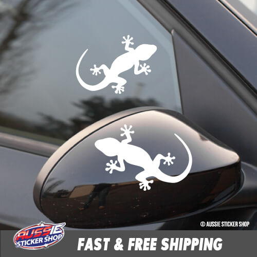 2X Gecko Car Laptop Sticker