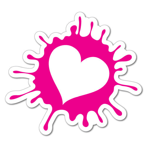 Heart Splash Car Laptop Sticker