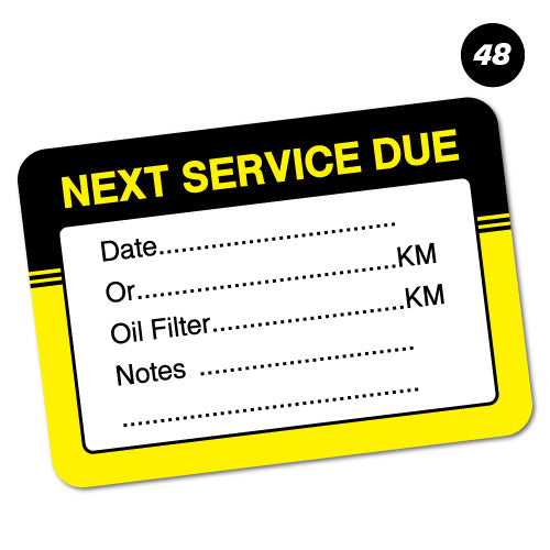 48 X Next Service Due Stickers
