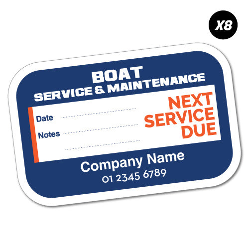 8X Custom Company Text Boat Service Notes Sticker