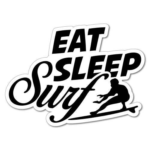 Eat Sleep Surf Van Wagon Sticker