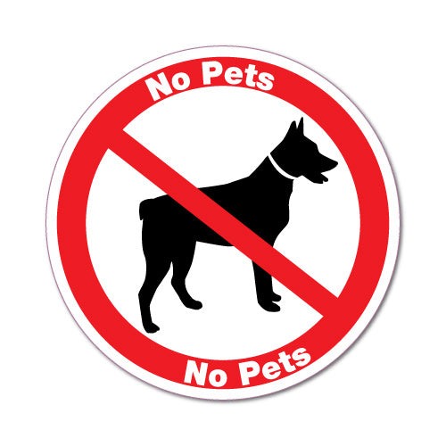 No Pets Dog Sign Shops Restaurants Sticker