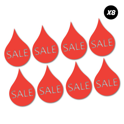 8X Sale Drops Shop Window Business Sticker