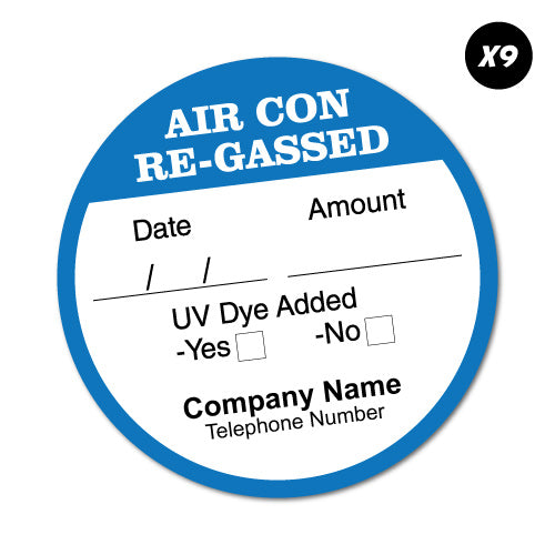 9X Custom Company Air Conditioner Service Sticker