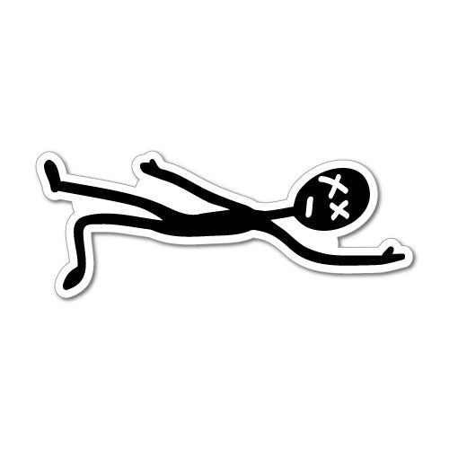 Stick Person Ran Over Sticker