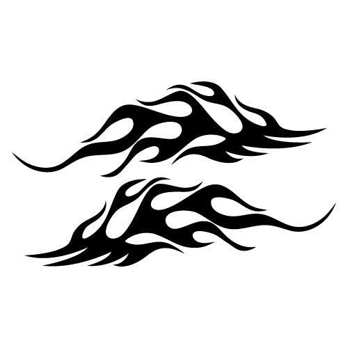 2X Flames Fire Ute Tattoo Sticker