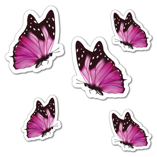 5 X Pink Butterfly Laptop Bumper