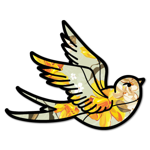 Bird Swallow Flower Sticker