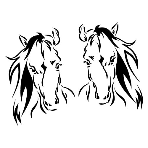 2X Horse Heads Float Trailer Sticker