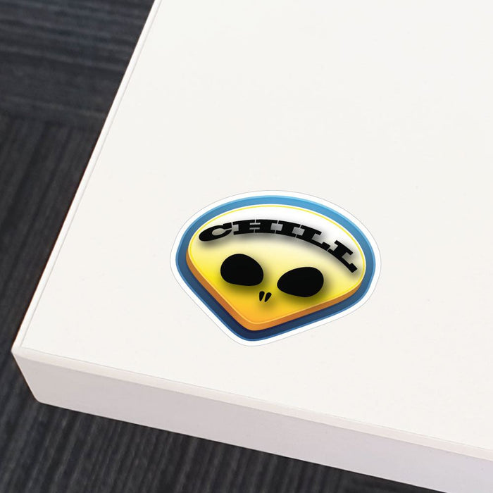 Chill Alien Face Sticker Decal
