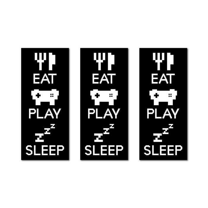 3X Eat Play Games Sleep Sticker Decal