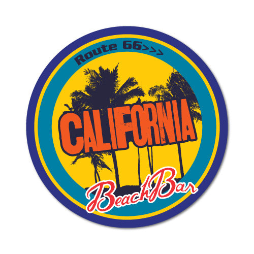 California Beach Bar Route 66 Sticker
