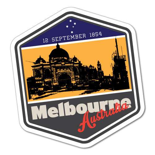 Australia Vintage Melbourne Iconic Flinders Street Sticker
