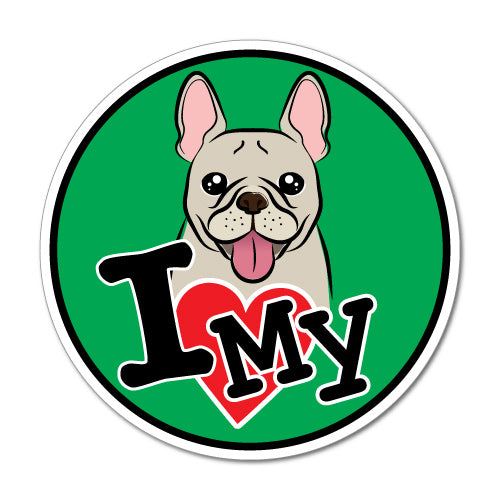 I Love My French Bulldog Sticker