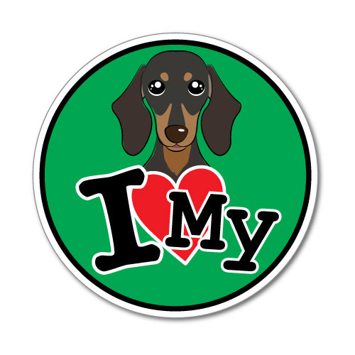 I Love My Dachshund Sticker