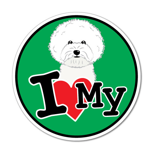 I Love My Bichon Frise Sticker