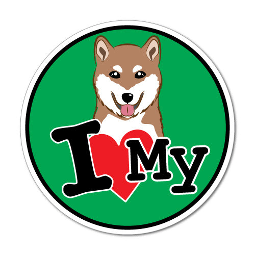 I Love My Shiba Sticker