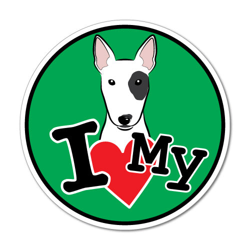 I Love My Bull Terrier Sticker