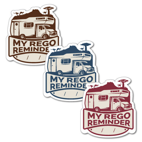 3X My Rego Reminder Caravan Van Track Sticker