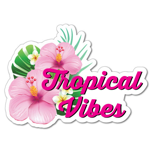 Tropical Vibes Hibiscus Sticker