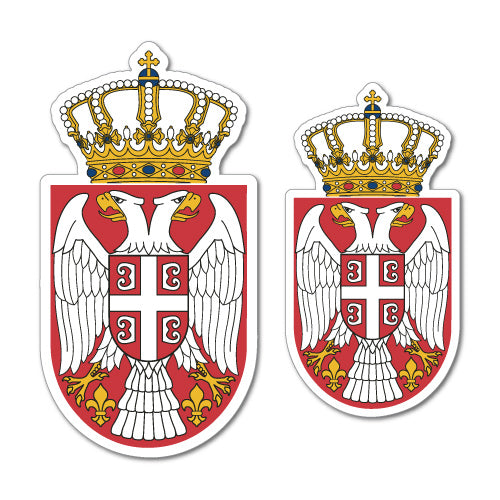 2X Serbian Coat Of Arms Laptop Bumper Sticker