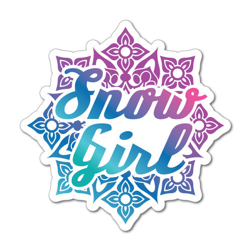 Snow Girl Snowflake Snowboard Board Ski Winter Sticker