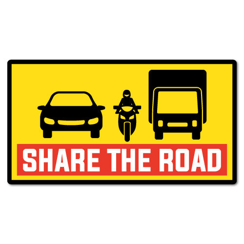 Share The Road Car Motorbike Track Sticker