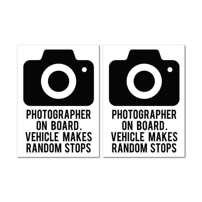 2X Photographer On Board Sticker Decal