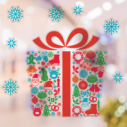Xmas Present Christmas Window Sticker