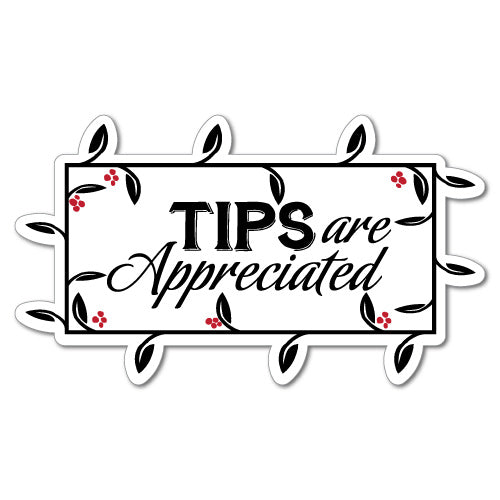 Tips Are Appreciated Fancy Jar Sticker
