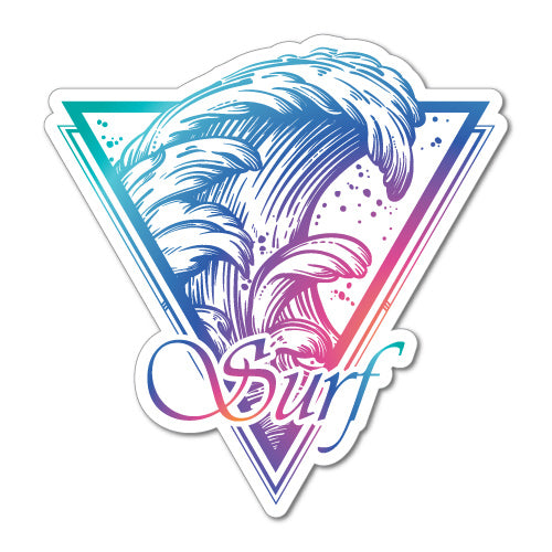 Surf Rainbow Wave Surfing Sticker