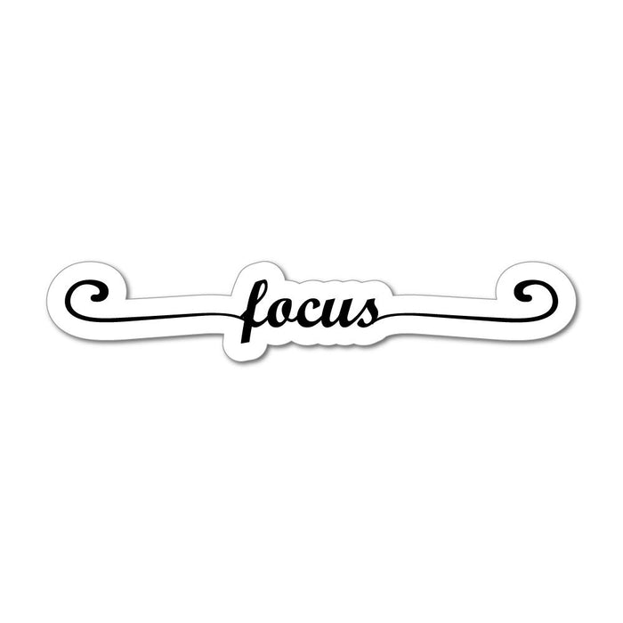 Focus Laptop Swirly Motivation Typography Colligraphy Elegant Car Sticker Decal
