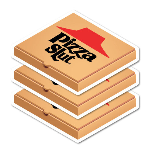 3 Pack Pizza Sl*T Stickers