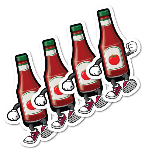 4 X Tomato Sauce Man Sticker