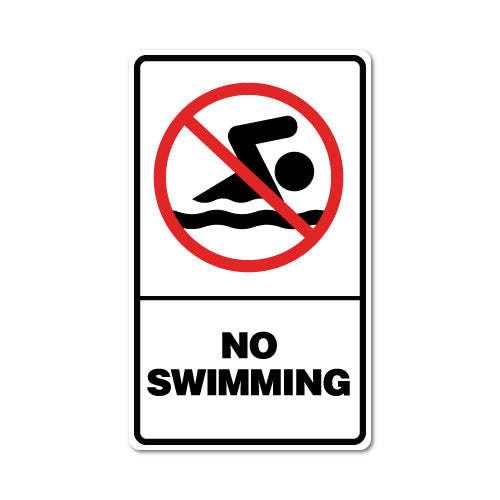 No Swimming Sticker
