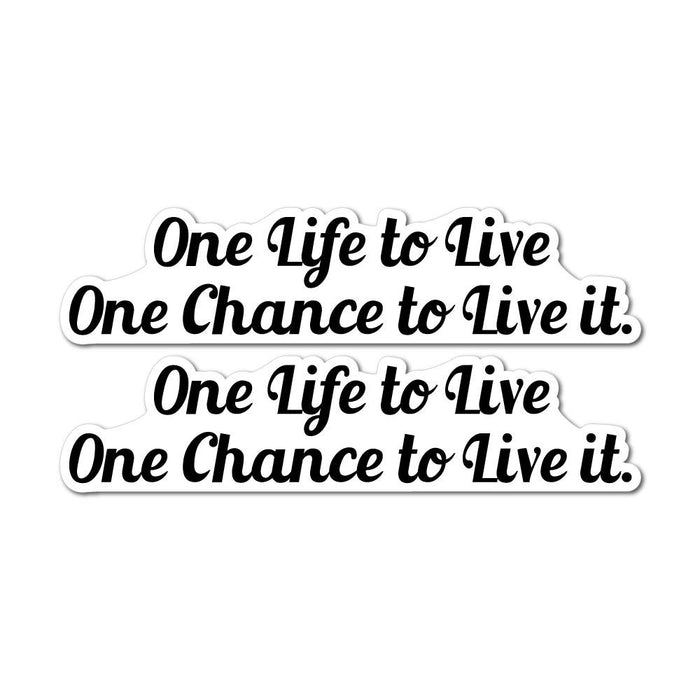 2X One Life To Live One Chance To Live It Sticker Decal