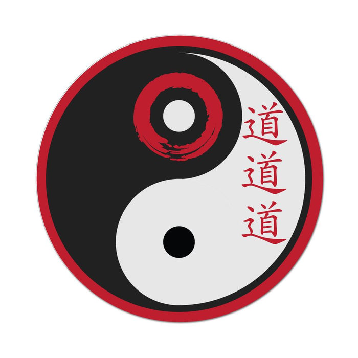 Yin Yang Symbol Peace Red Japanese Car Sticker Decal