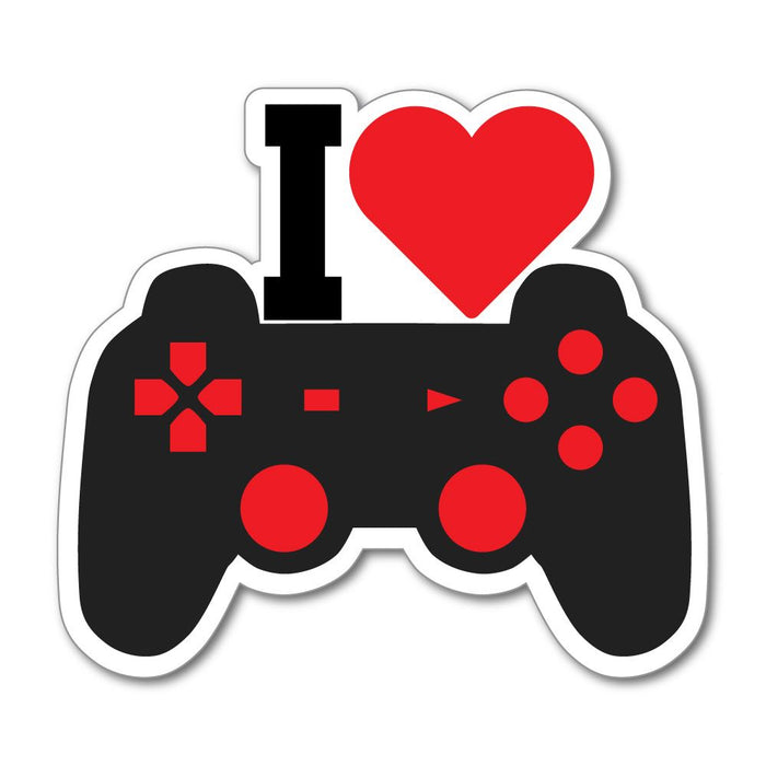 I Love Gaming Game Controller Black Red Sticker Car Sticker Decal