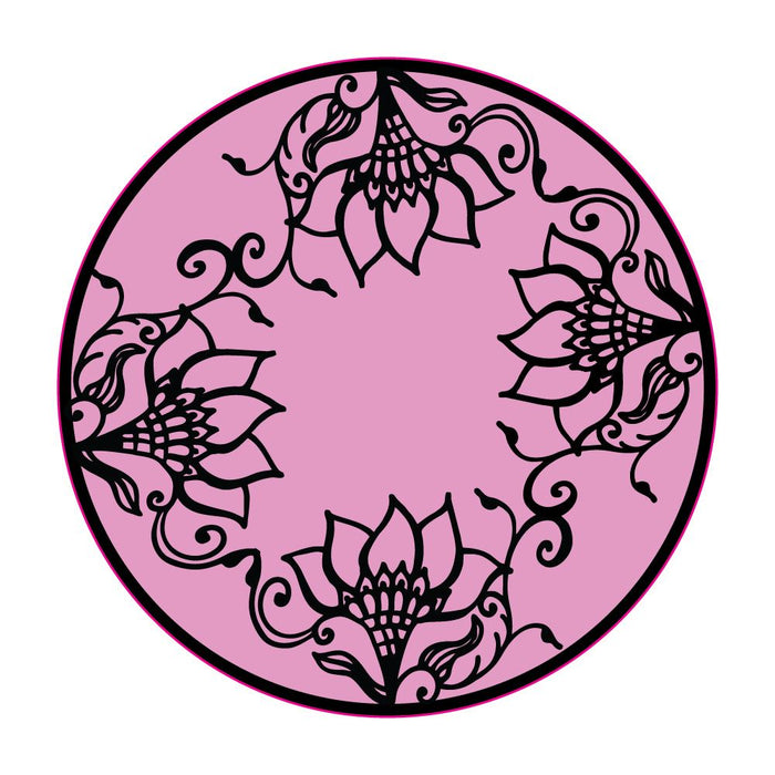 Henna Circle Flowers Purple Pattern Pretty Floral Design Car Sticker Decal