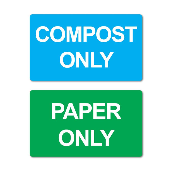 Compost Only & Paper Only Stickers Decal