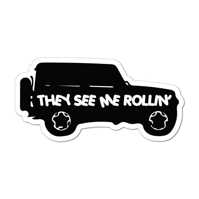 They See Me Rollin' Jeep Car Off Road Cruising Road Trip Car Sticker Decal