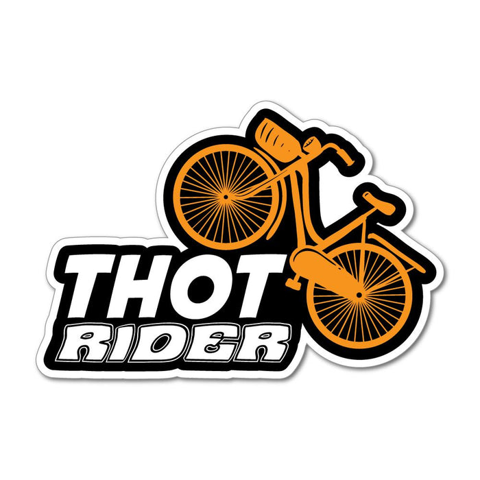 Thot Rider Bicycle Orange Black Funny Trending Car Sticker Decal